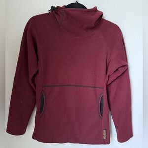 Melanzana Burgundy Micro Grid Hoodie